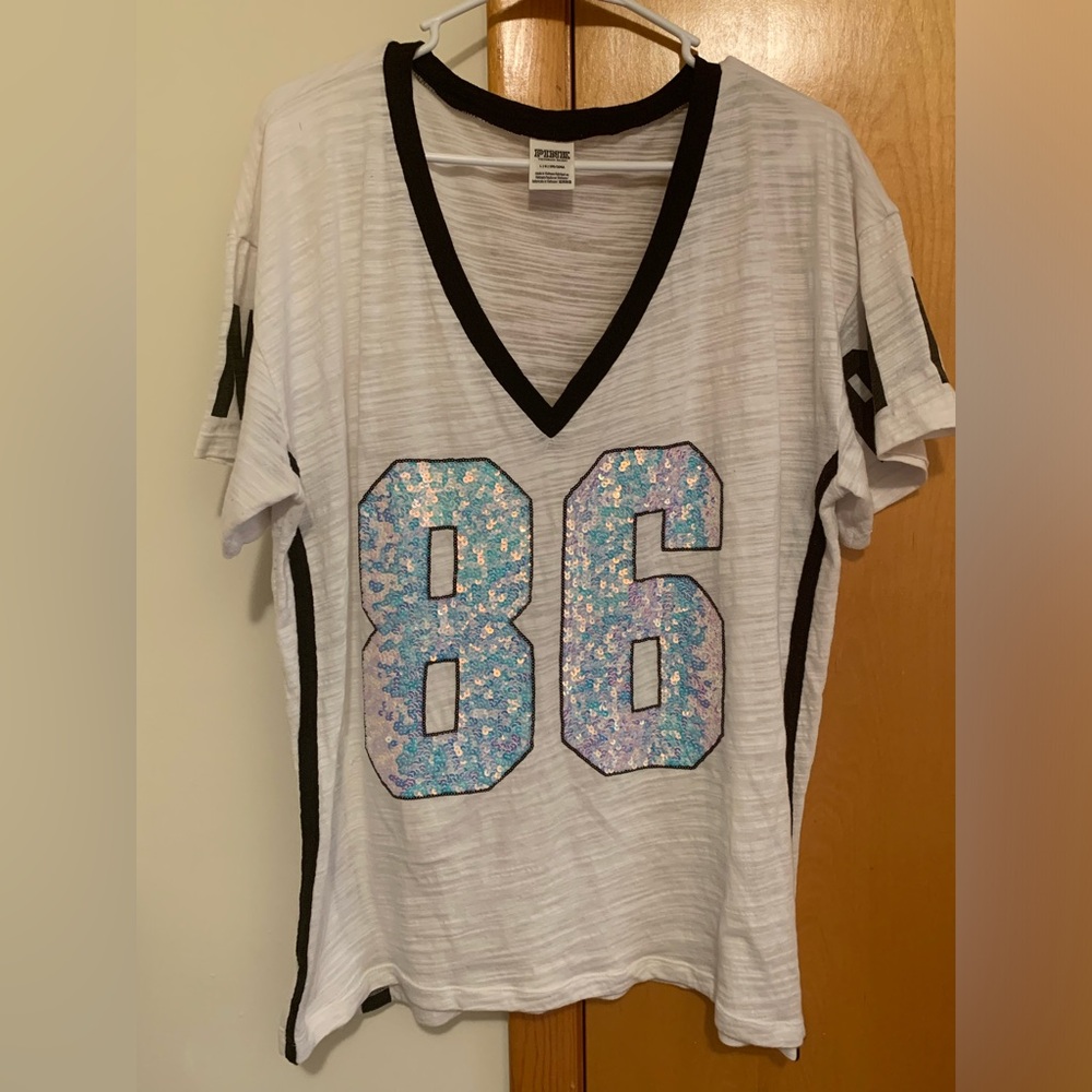 VS PINK Mermaid Bling Sequin Jersey Top